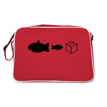 big fish little fish cardboard box - Retro Bag - red/white - Back