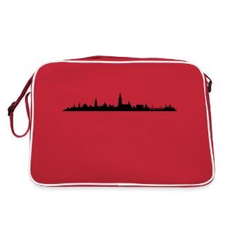 Skyline Ulm - Retro Tasche - Rot/Weiß - Hinten