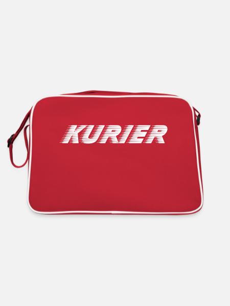 Kurier - Retro Tasche - Rot/Weiß - Hinten