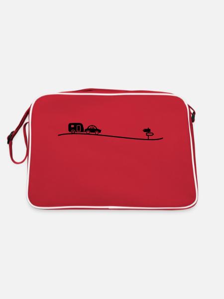 Auto Camping - Retro Tasche - Rot/Weiß - Hinten