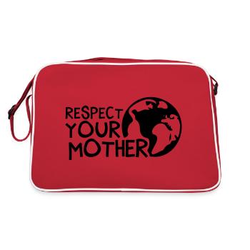 RESPECT YOUR MOTHER!, c, - Sac Retro - rouge/blanc - Dos