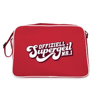 Offiziell Supergeil - Nr. 1 - Retro Tasche - Rot/Weiß - Hinten