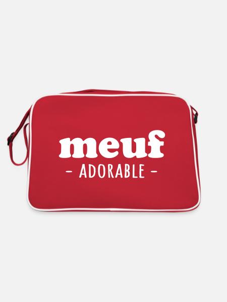Meuf femme fille adorable - Sac Retro - rouge/blanc - Dos