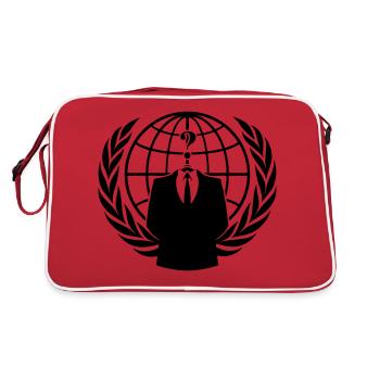 ANONYMOUS - Retro Tasche - Rot/Weiß - Hinten