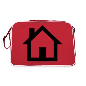 Haus - Retro Tasche - Rot/Weiß - Hinten