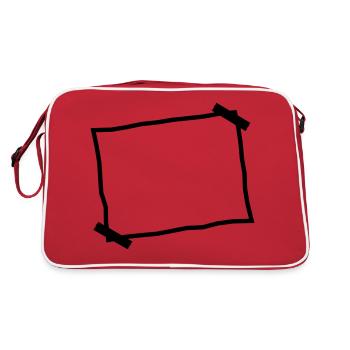 Feuille blanche de papier coincé note - Sac Retro - rouge/blanc - Dos