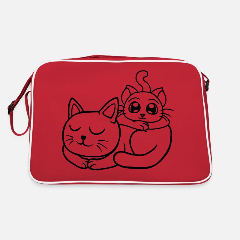 Chilling cats friends on each other Retro Bag