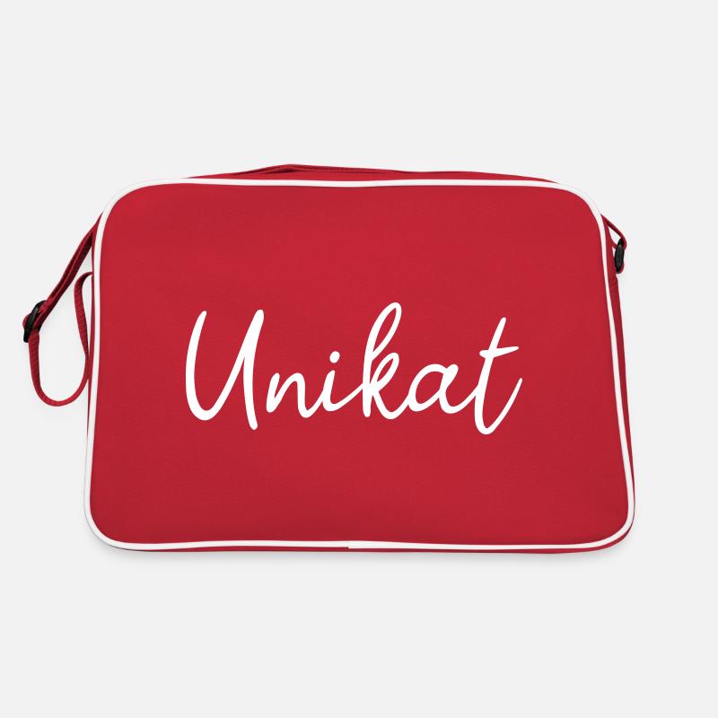 Unikat Schriftzug. Ich bin ein Unikat. Einmalig. Retro Tasche