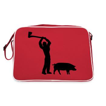 h1n1 metzger - Retro Tasche - Rot/Weiß - Hinten