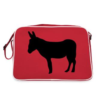 Tiere in der Nähe ane1 - Retro Tasche - Rot/Weiß - Hinten