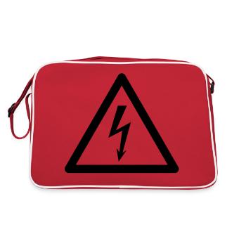 Symbole de danger - à haute tension - Sac Retro - rouge/blanc - Dos