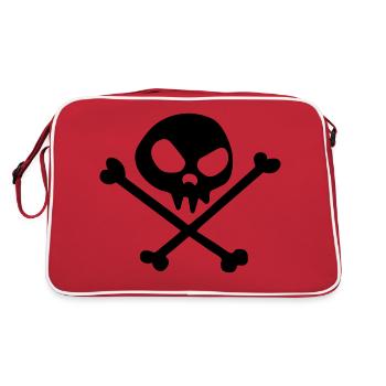 tete de mort pirat tribal skull in a funny comics - Sac Retro - rouge/blanc - Dos