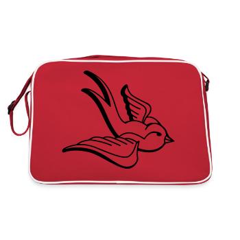Swallow bird - Retro Bag - red/white - Back