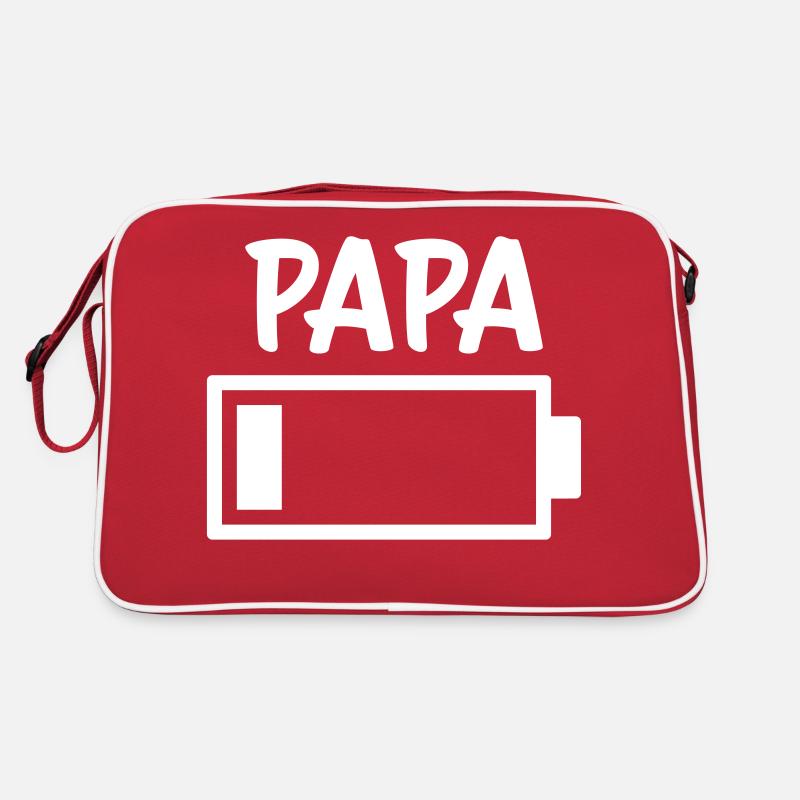 Papa - batterie vide - Sac Retro - rouge/blanc