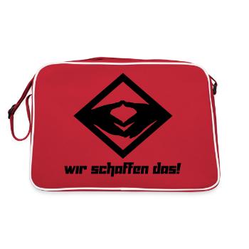 Wir schaffen das! (Vektor) - Retro Bag - red/white - Back