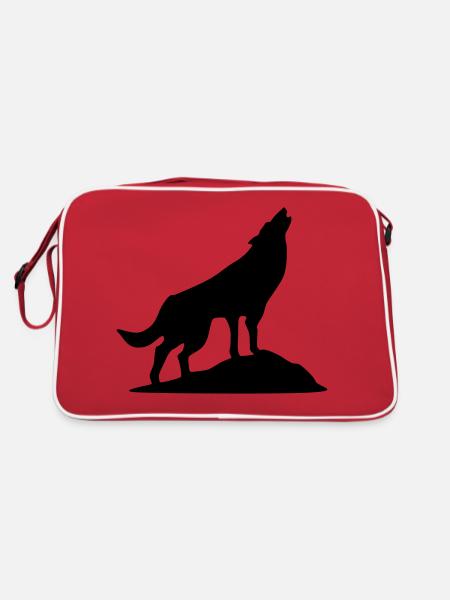 Wolf - Wolkshund (super cheap) - Retro Bag - red/white - Back