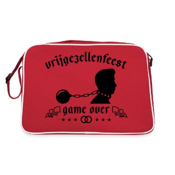 vrijgezellenfeest game over - Retro Tasche - Rot/Weiß - Hinten