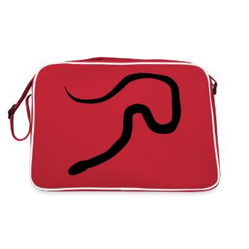 schlange silhouette - Retro Tasche - Rot/Weiß - Hinten
