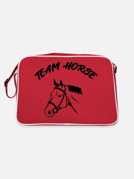 Team Horse - Retro Tasche - Rot/Weiß - Hinten