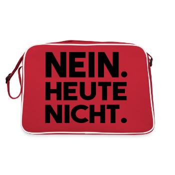Nein. Heute nicht. - Retro Tasche - Rot/Weiß - Hinten