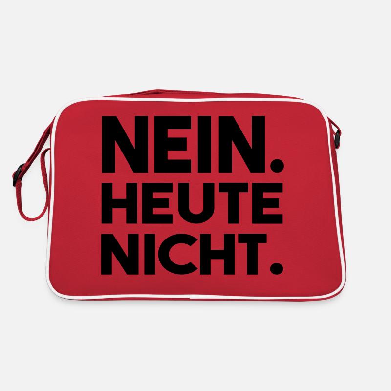 Nein. Heute nicht. - Retro Tasche - Rot/Weiß