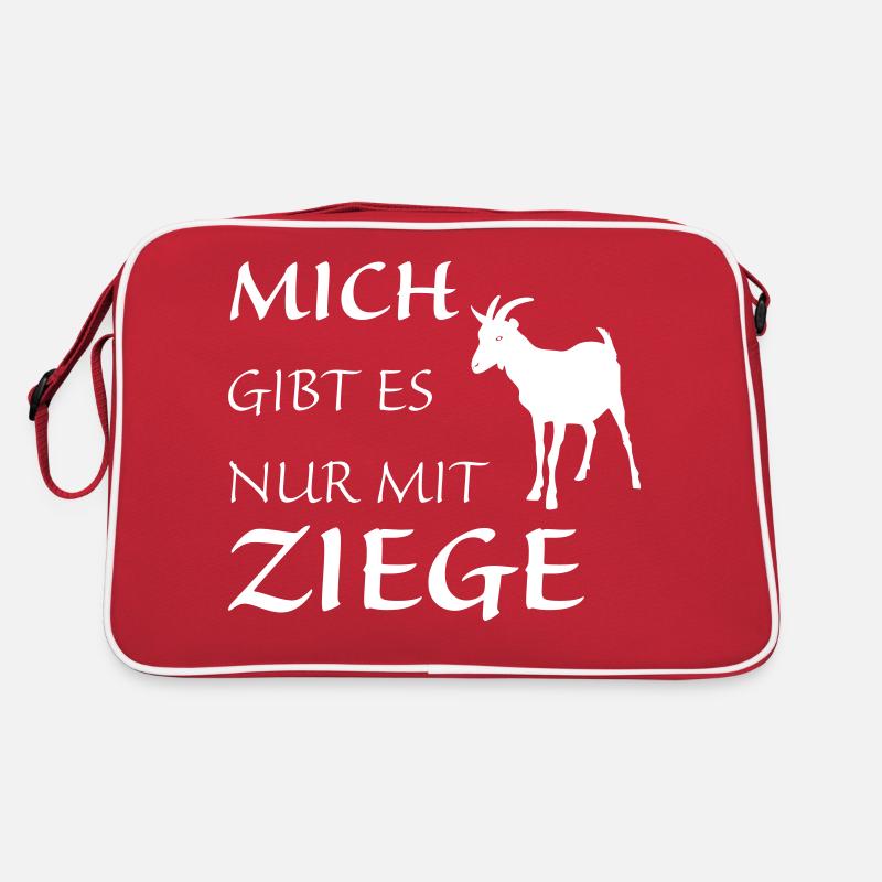 Nur mit Ziege - Retro Tasche - Rot/Weiß