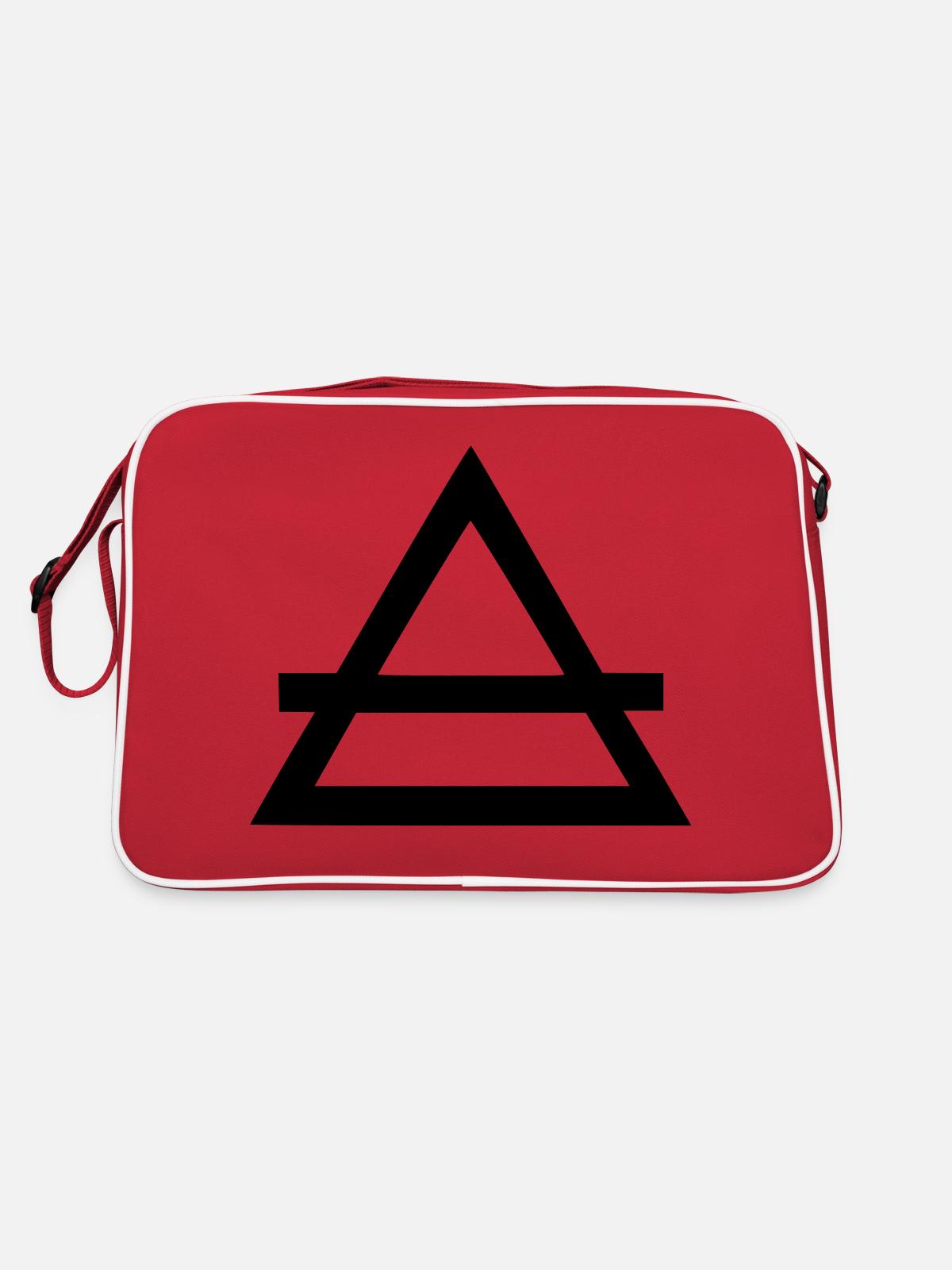 luft - symbol - Retro Tasche - Rot/Weiß - Hinten