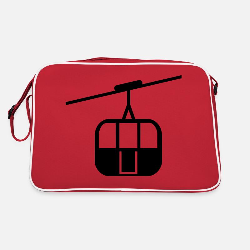 Seilbahn - Retro Tasche - Rot/Weiß