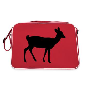 Reh silhouette - Retro Tasche - Rot/Weiß - Hinten