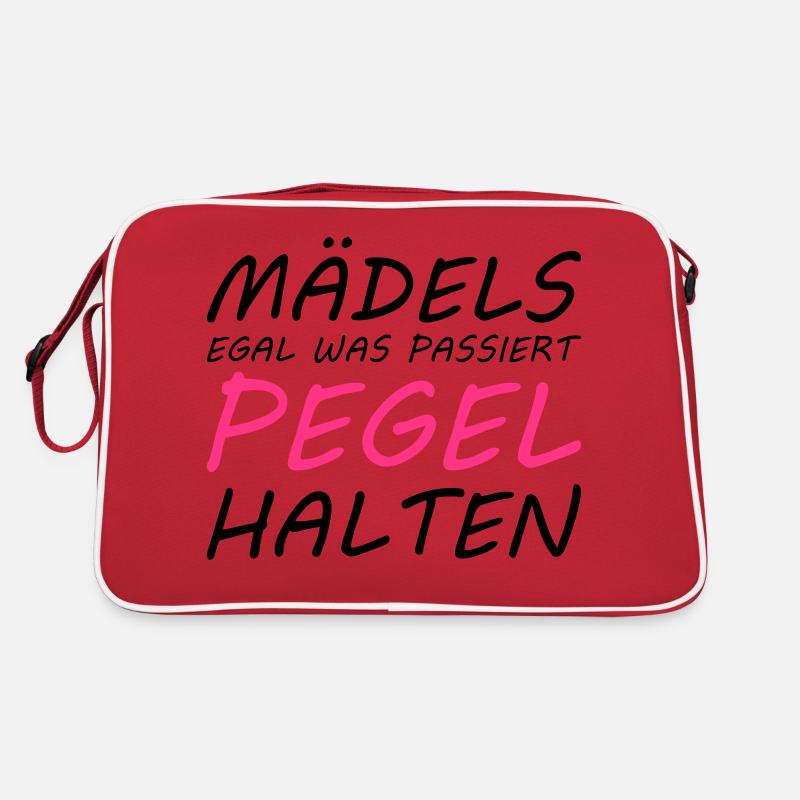 Mädels egal was passiert PEGEL halten!! Retro Tasche