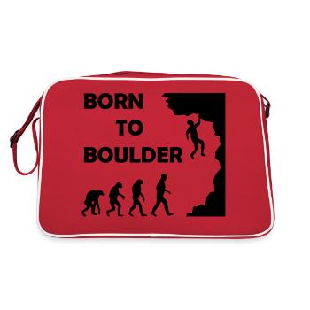 Born to Boulder - Retro Tasche - Rot/Weiß - Hinten