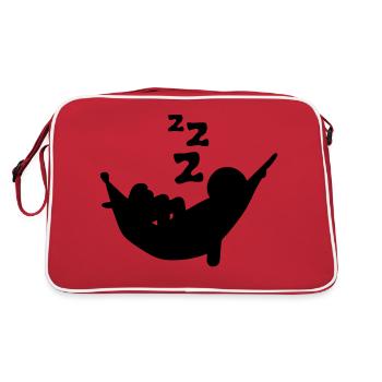 hammock siesta nap sleep snoring personal - Retro Bag - red/white - Back