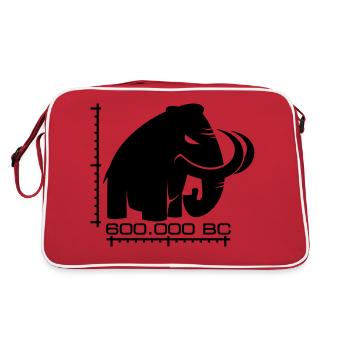 angry mammoth böses Mammut - Retro Tasche - Rot/Weiß - Hinten