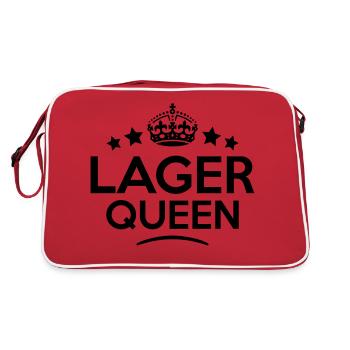 lager queen keep calm style copy - Retro Bag - red/white - Back