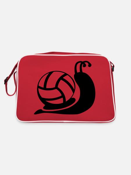 Volleyball snail - Retro Bag - red/white - Back
