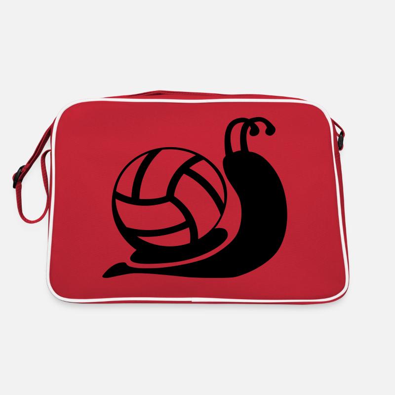 Volleyball Schnecke - Retro Tasche - Rot/Weiß