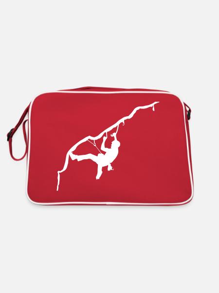 eisklettern mixed - Retro Tasche - Rot/Weiß - Hinten