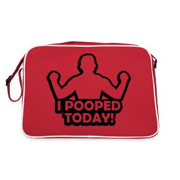 I pooped today quote - Retro Bag - red/white - Back