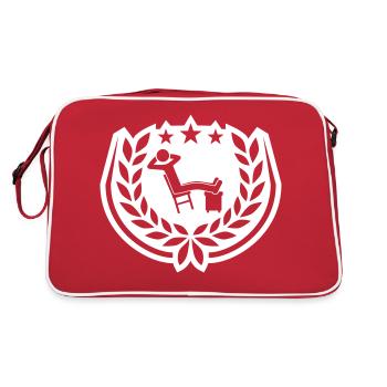Man relaxes laurel wreath icon - Retro Bag - red/white - Back