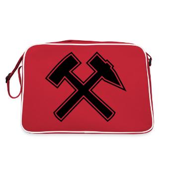 Schlaegel Eisen Kontur - Retro Tasche - Rot/Weiß - Hinten