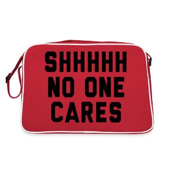 Pssst... Das interessiert niemanden - Retro Tasche - Rot/Weiß - Hinten