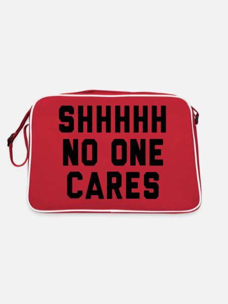 Pssst... Das interessiert niemanden - Retro Tasche - Rot/Weiß - Hinten