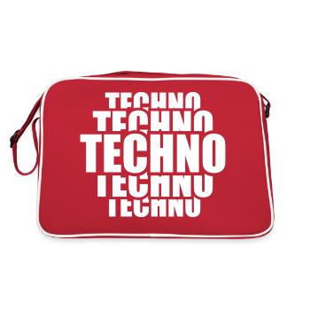 Techno Love Citation Dire Musique Fête Célébrer Logo - Sac Retro - rouge/blanc - Dos