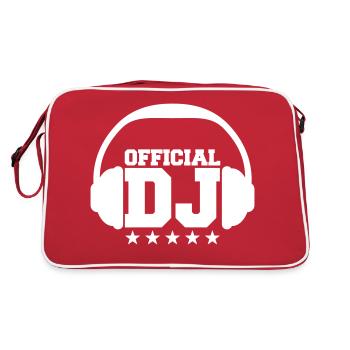 Logo officiel DJ Star Headphones Dance Party Music - Sac Retro - rouge/blanc - Dos