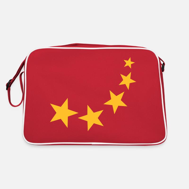 Sterne - Retro Tasche - Rot/Weiß
