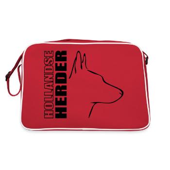 HOLLANDSE HERDER PROFIL - Retro Tasche - Rot/Weiß - Hinten