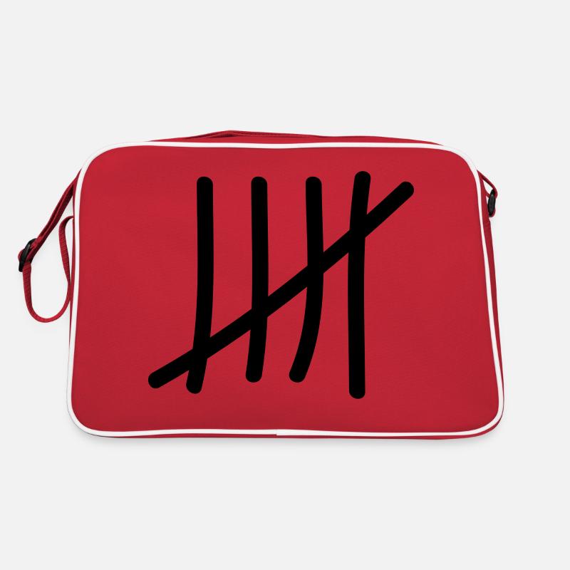 tage zaehlen 5 - Retro Tasche - Rot/Weiß