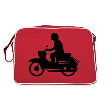 Fahrzeug - Simson Schwalbe - Retro Tasche - Rot/Weiß - Hinten