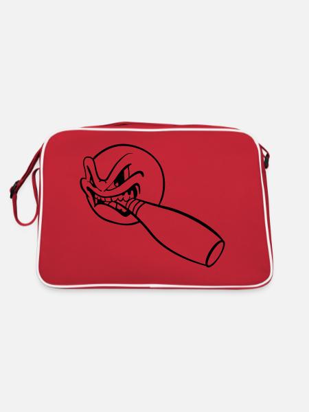Kegelkugel - Retro Tasche - Rot/Weiß - Hinten