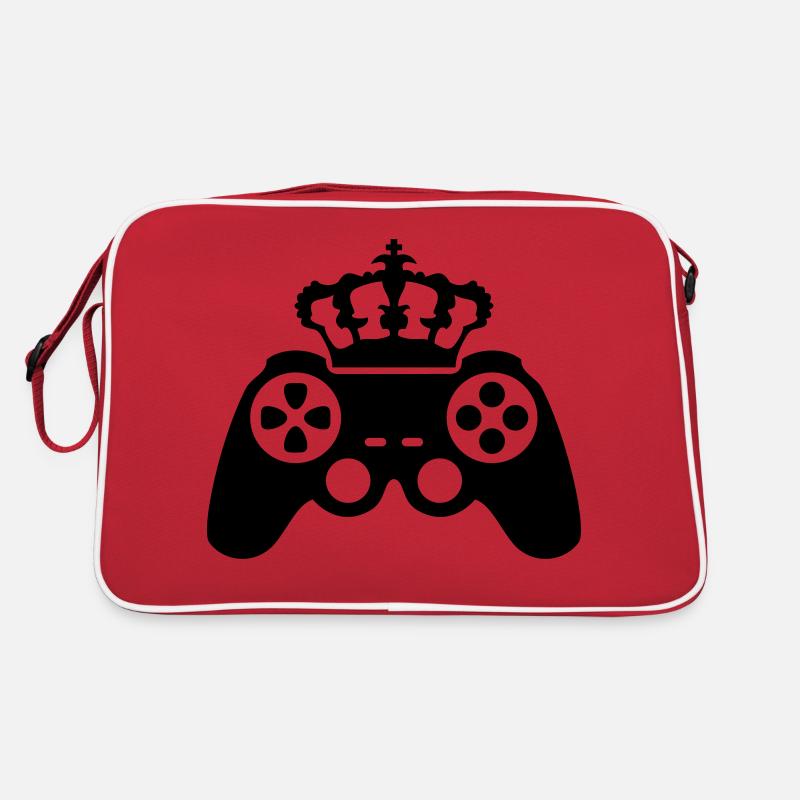 gamer king krone true controller logo könig 8 bit Retro Tasche